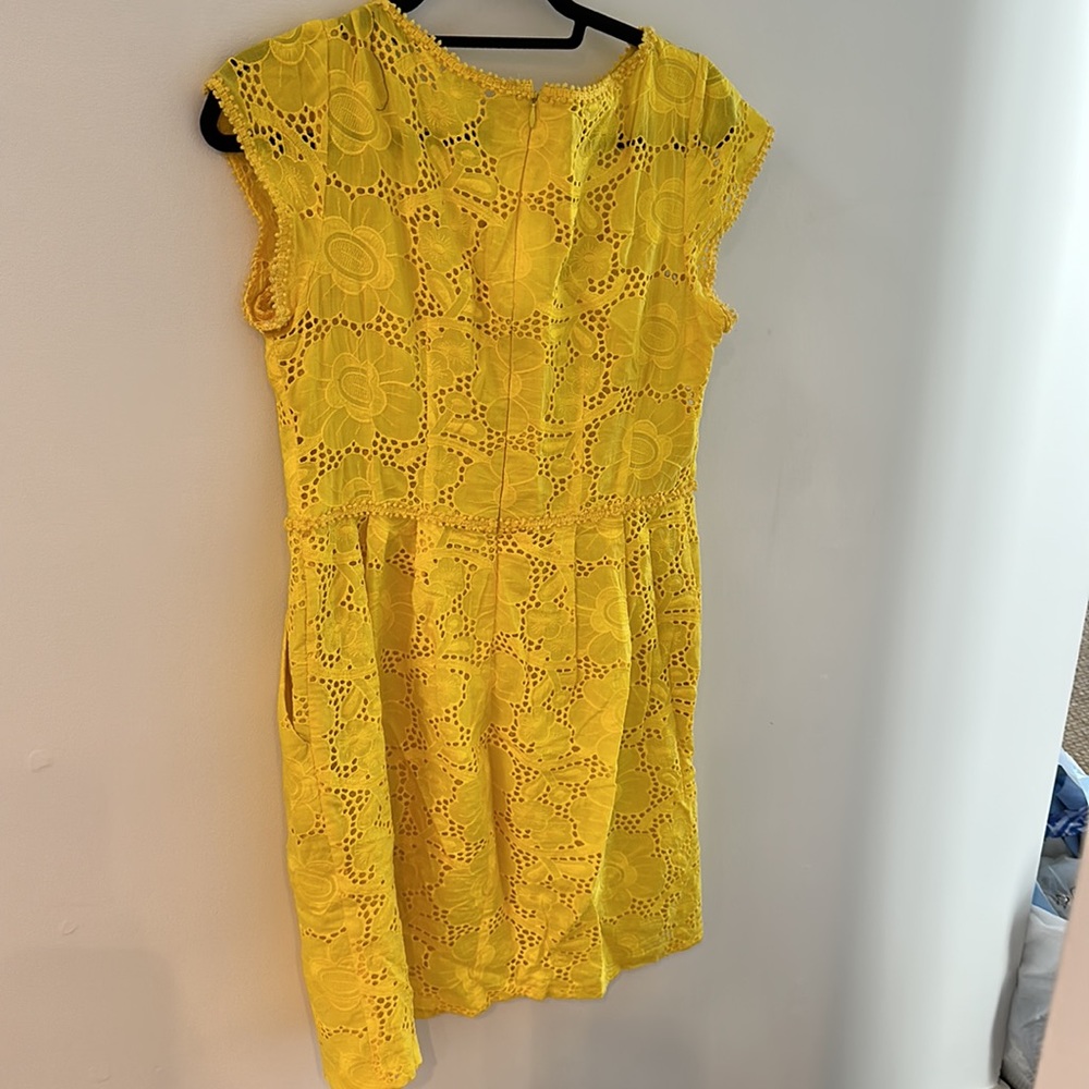 nanette lepore yellow Lace Dress Size 12. - Picture 7 of 7